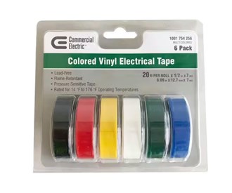 1/2 in. x 20 ft. Electric Tape, Multi-Color (6-Pack)